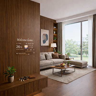 Smart Home Wood-Grain Hidden Display